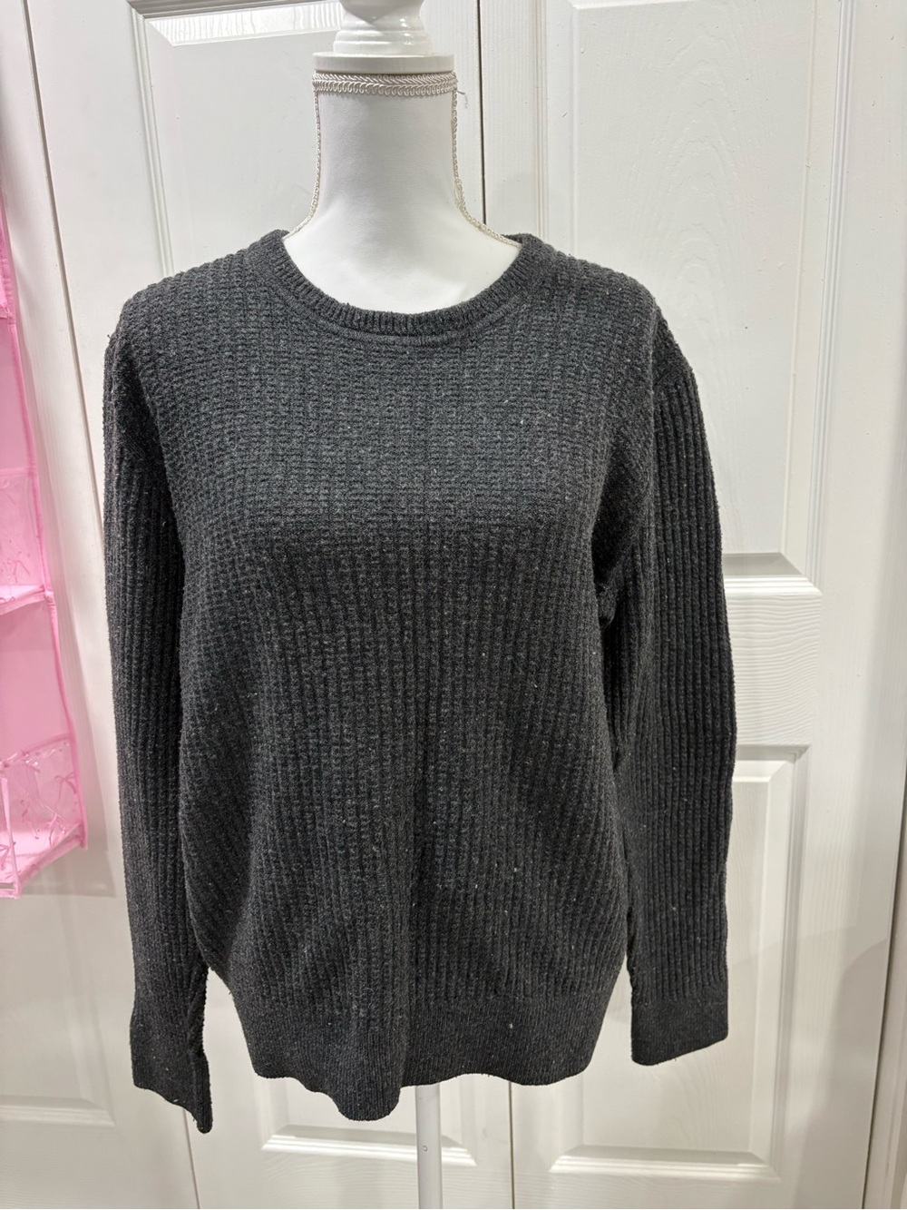 GAP Charcoal Ribbed Crewneck Sweater